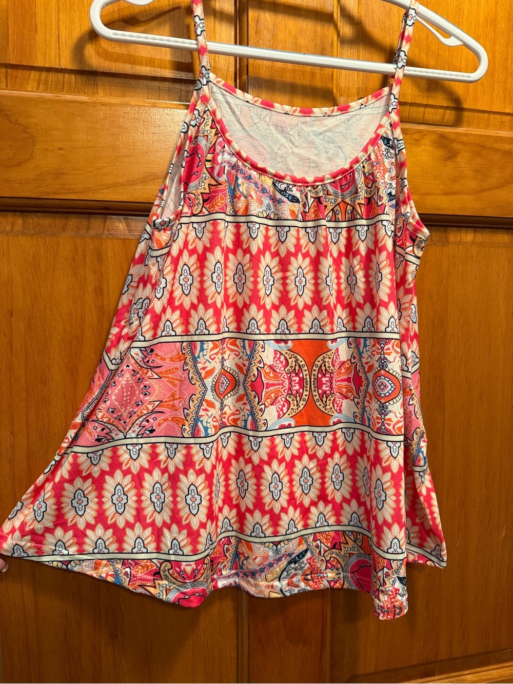 Bali Pink and Orange Printed Tank Top